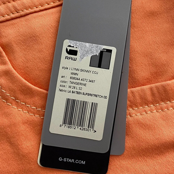 NWT G-Star Lynn Skinny in Orange size 26 - Picture 10 of 11